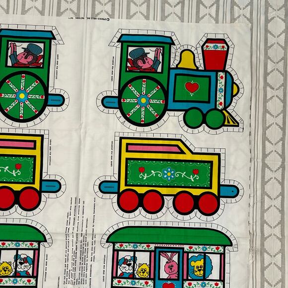 Springs Mills 5671 Cut & Sew Train Panel Uncut Vintage Fabric Toy Set - Picture 11 of 12